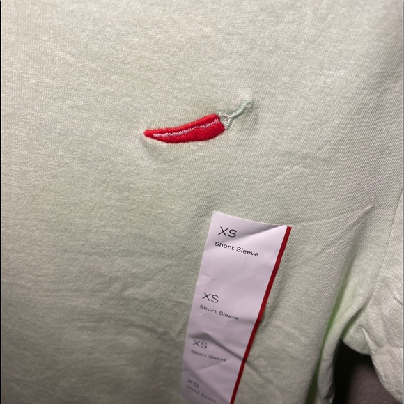 New w/ Tags Crop Top with Chili Pepper Embroidery - Picture 3 of 3